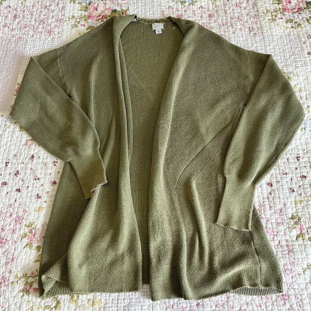 A New Day Long Green Cardigan